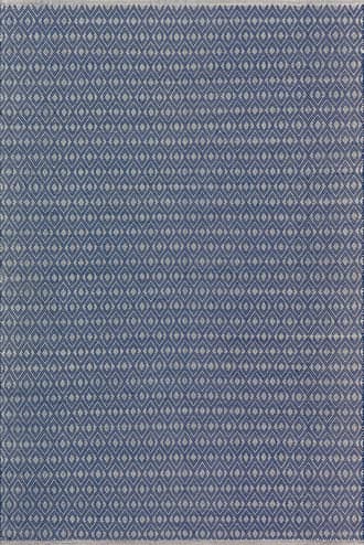 Blue 2' 6" x 8' Optic Diamond Handwoven Cotton Rug swatch