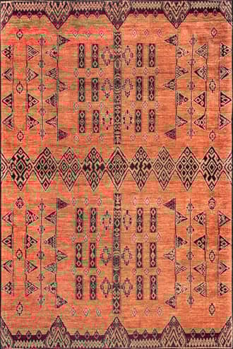 Rust 2' x 8' Christine Washable Paneled Rug swatch