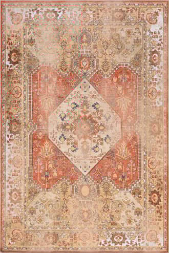Rust 2' x 8' Hannah Medallion Washable Rug swatch
