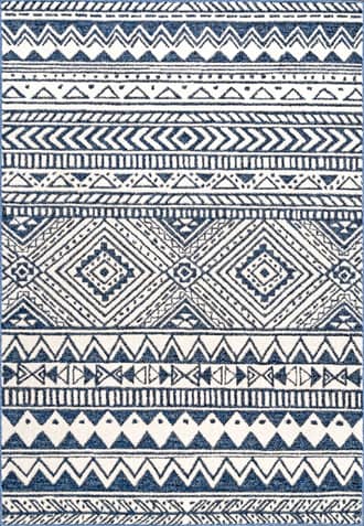 Navy 6' Banded Geometric Rug swatch