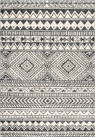 Dark Grey 6' Banded Geometric Rug swatch