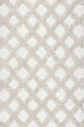 Ivory Shaggy Diamond Trellis Rug swatch