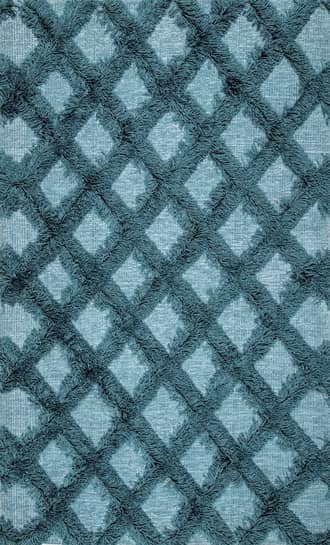 Green Shaggy Diamond Trellis Rug swatch