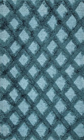 Green Shaggy Diamond Trellis Rug swatch