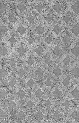 Silver Shaggy Diamond Trellis Rug swatch