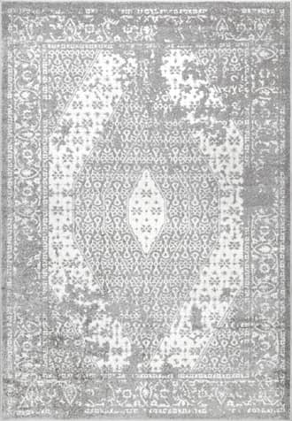 Dark Gray Floral Jewel Medallion Rug swatch