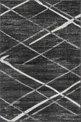 Charcoal 2' x 6' Broken Lattice Rug swatch