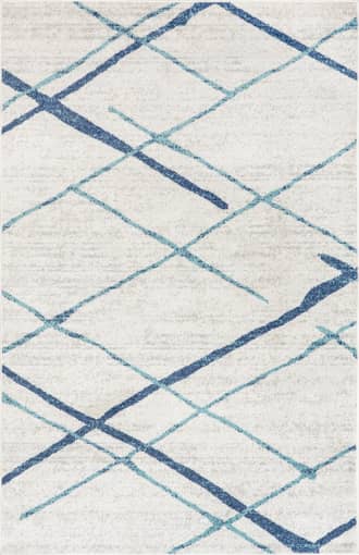 Light Blue 4' x 6' Broken Lattice Rug swatch