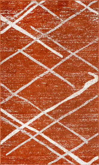 Dark Orange 3' x 5' Broken Lattice Rug swatch