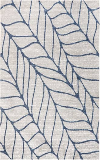 Blue 9' x 12' Jada Abstract Leaves Rug swatch