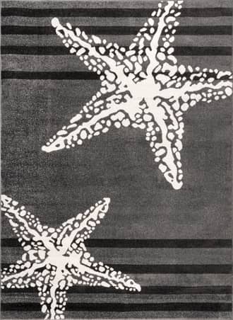 Grey Starfish and Stripes Rug swatch