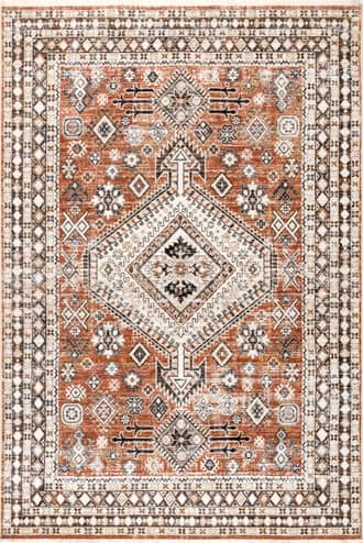 Rust Virgina Medallion Fringe Rug swatch