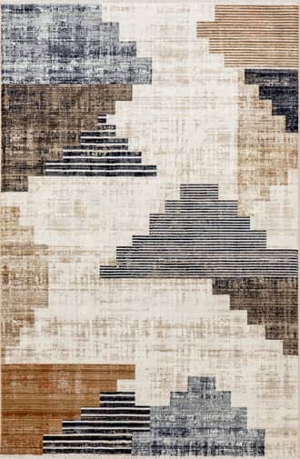 Navy 2' 6" x 10' Tani Vintage Blocks Rug swatch