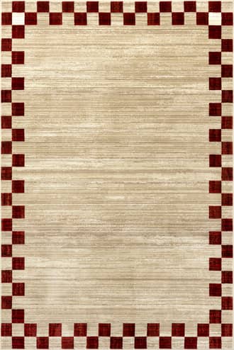 Red Pompeii Checked Border Rug swatch
