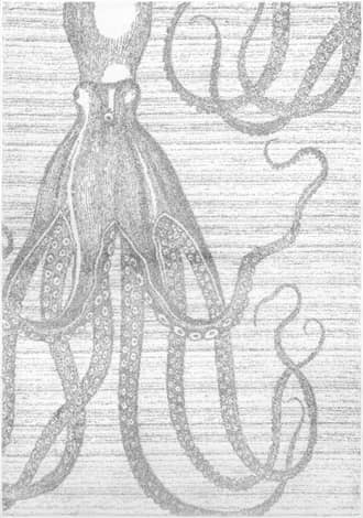 Silver 5' Faded Octopus Rug swatch