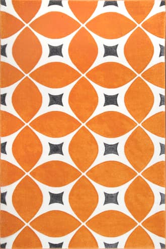 Deep Orange 2' 6" x 8' Mod Trellis Rug swatch