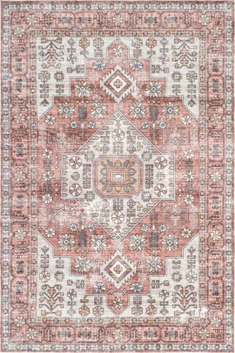 5' x 8' Emelie Bordered Medallion Washable Rug primary image