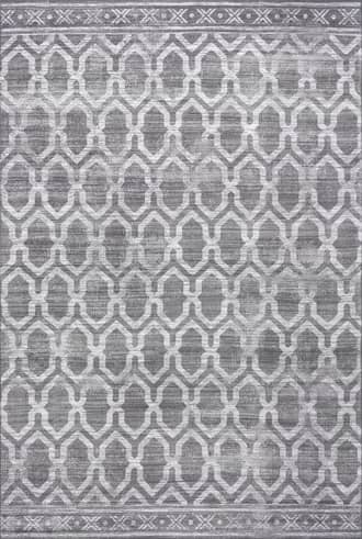 Grey Megan Trellis Washable Indoor/Outdoor Rug swatch