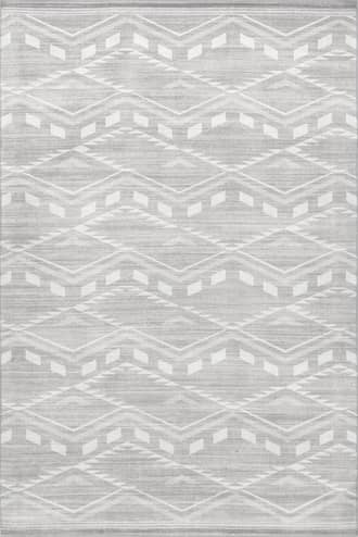 Grey 6' Natalia Chevrons Washable Indoor/Outdoor Rug swatch