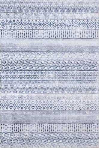 Blue Renee Banded Washable Indoor/Outdoor Rug swatch