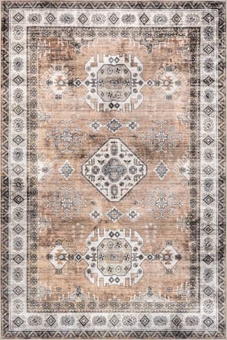 Light Orange 6' Antoinette Spill Proof Washable Rug swatch