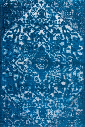 Teal Broad Printed Medallion Rug swatch