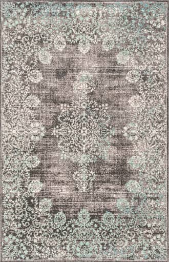 Teal 2' 6" x 6' Faded Lace Rug swatch