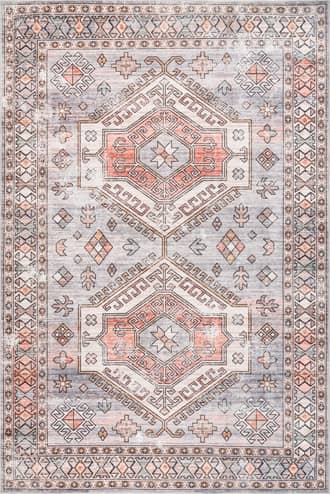 Brick 2' 6" x 8' Ria Geometric Washable Rug swatch