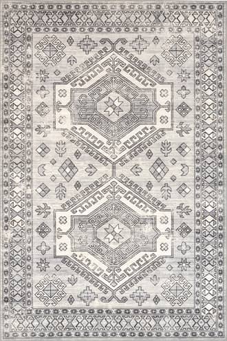 Light Grey 8' Ria Geometric Washable Rug swatch