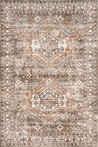 Brown 6' Ria Geometric Washable Rug swatch