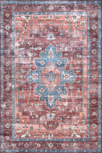 Rust 8' Castle Medallion Washable Rug swatch