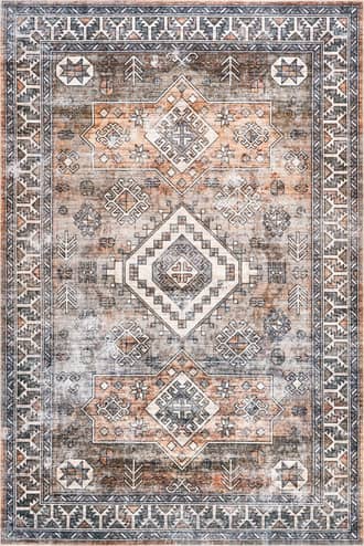 Faded Geometric Washable Rug primary image