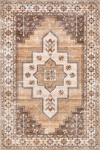 Sand 9' x 12' Laurel Medallion Washable Rug swatch