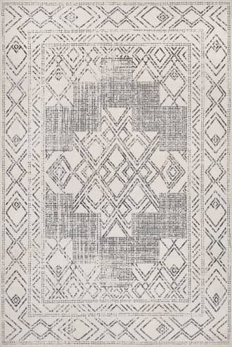 Light Grey 8' Medallion Washable Rug swatch