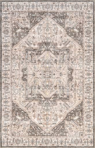 Brown 5' x 8' Atrium Medallion Washable Rug swatch