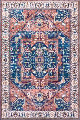 Rust Atrium Medallion Washable Rug swatch