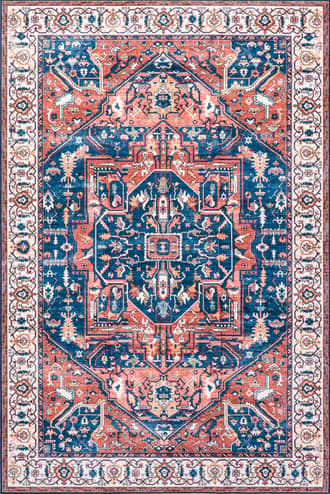 Rust 9' 6" x 13' 6" Atrium Medallion Washable Rug swatch