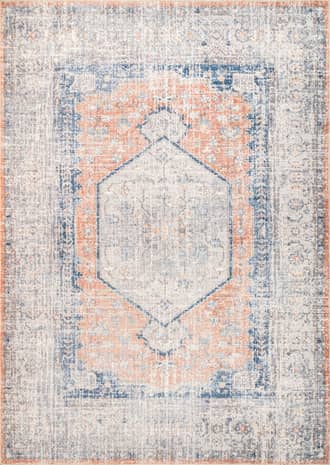 Peach Vintage Medallion Washable Rug swatch