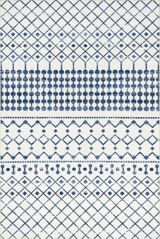 Blue 2' x 3' Moroccan Trellis Washable Rug swatch