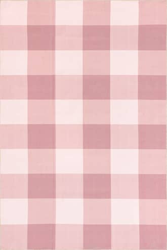 Pink 2' x 3' Alanna Buffalo Plaid Washable Rug swatch