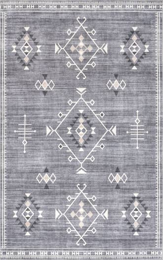 Grey 2' 6" x 6' Poppy Persian Washable Rug swatch