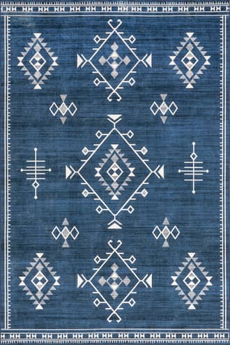 Navy 2' x 3' Poppy Persian Washable Rug swatch