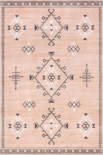 Peach 8' x 10' Poppy Persian Washable Rug swatch