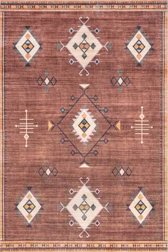 Brick 8' x 10' Poppy Persian Washable Rug swatch