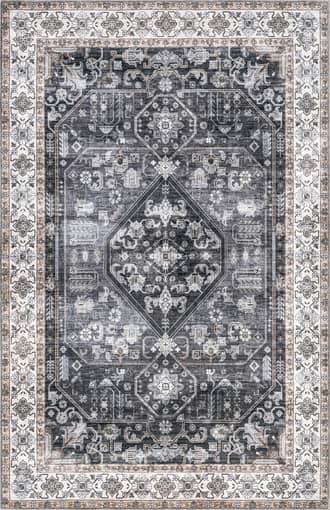 Charcoal Zella Washable Vintage Rug swatch