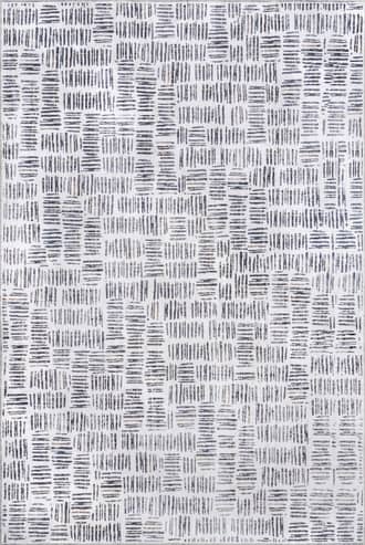 Grey 2' 6" x 8' Margaret Washable Crosshatch Rug swatch