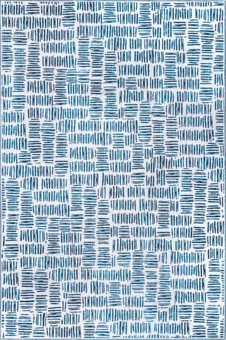 Blue 2' 6" x 8' Margaret Washable Crosshatch Rug swatch