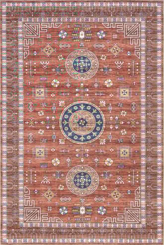 Red Gemma Washable Disks Rug swatch