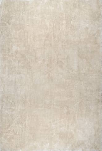 Cream 2' 6" x 6' Washable Solid Shag Rug swatch