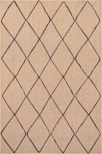 Charcoal Giselle Easy-Jute Washable Trellis Rug swatch